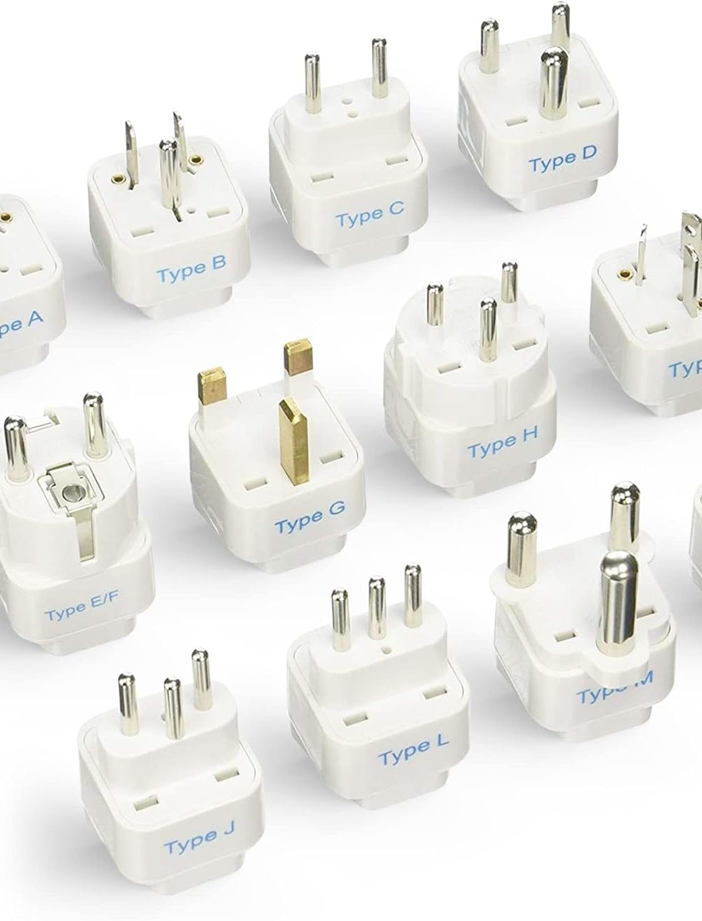 Ceptics Travel Adapter with Types A-M Plugs, Travel Plug Adapter Set Compatible with Power Sockets in All Continents, Compact World International Plug Adaptor Kit, Set of 12,GP-12PK
