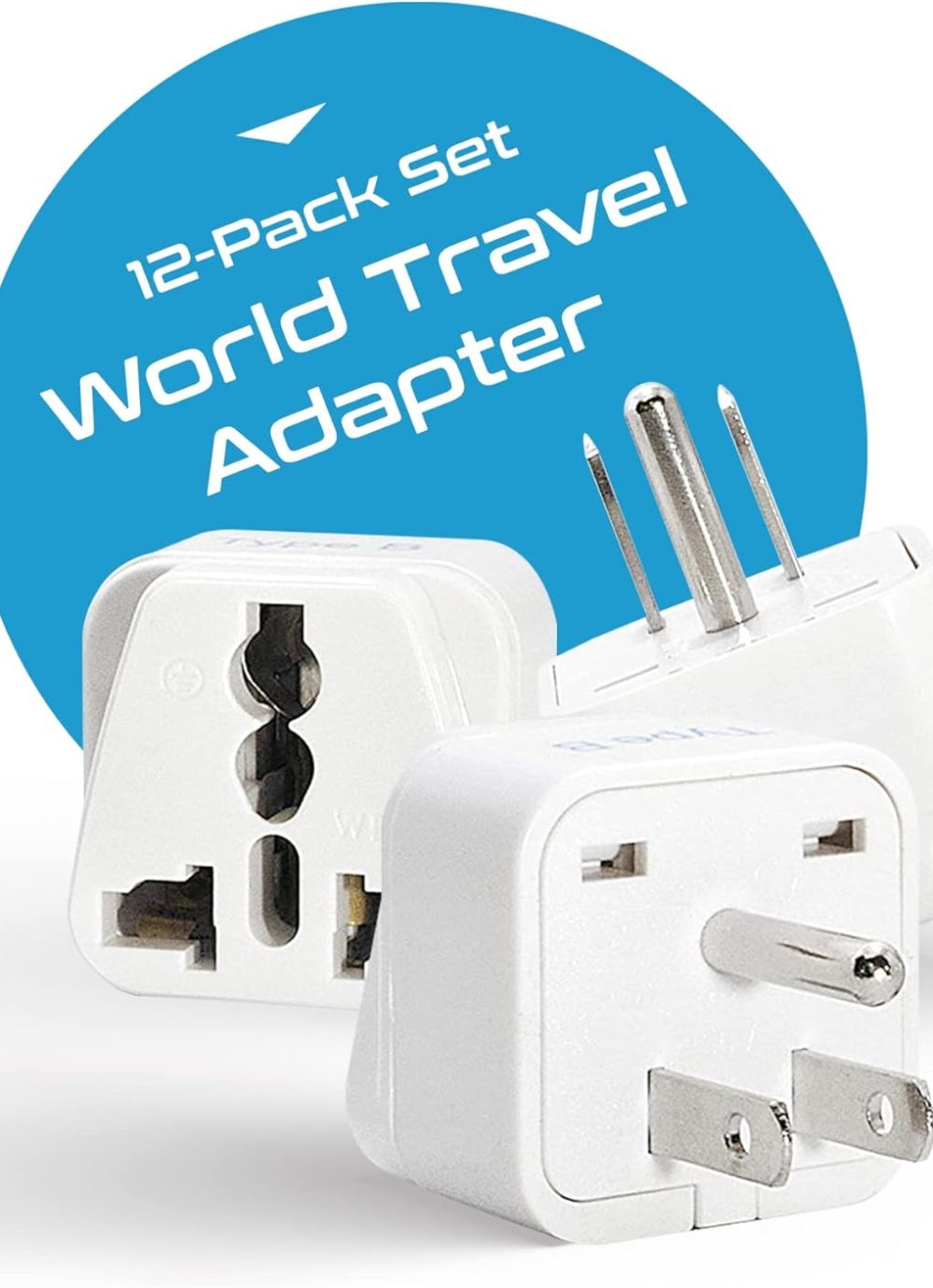 Ceptics Travel Adapter with Types A-M Plugs, Travel Plug Adapter Set Compatible with Power Sockets in All Continents, Compact World International Plug Adaptor Kit, Set of 12,GP-12PK - Image 2