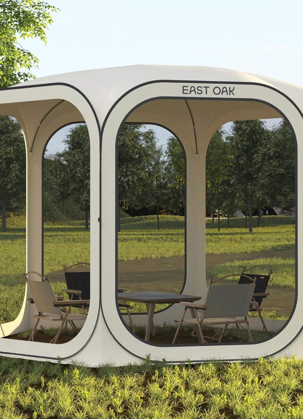 EAST OAK Screen House Tent Pop-Up, Portable Screen Room Canopy Instant Screen Tent 10 x 10 FT with Carry Bag for Patio, Backyard, Deck & Outdoor Activities, Beige - Image 10