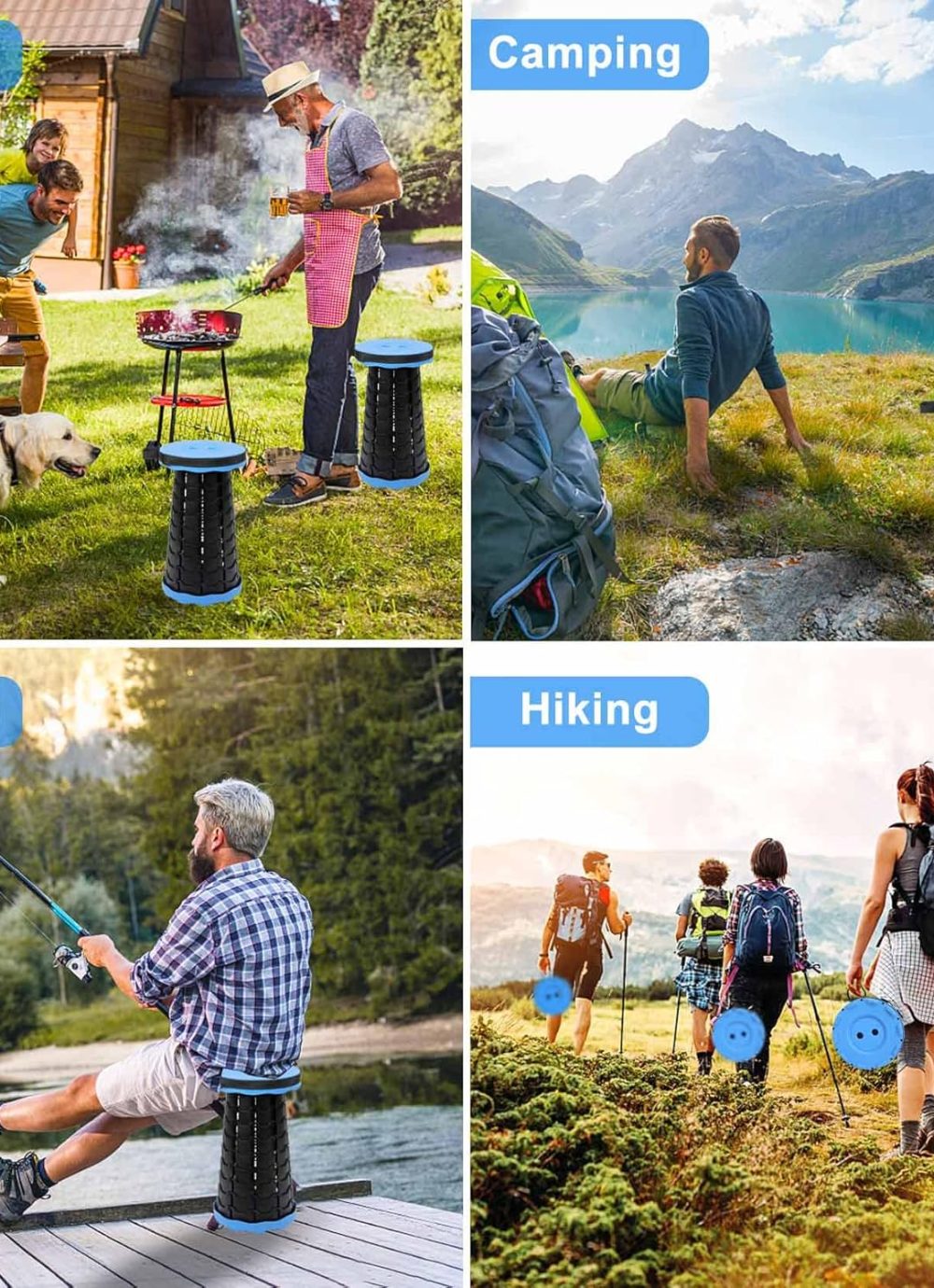 Foldable Telescoping Stool Portable, Retractable Stool for Adults, Upgraded Collapsible Folding Seats with Load Capacity 550lbs, Camping Stools for Adults - Image 7