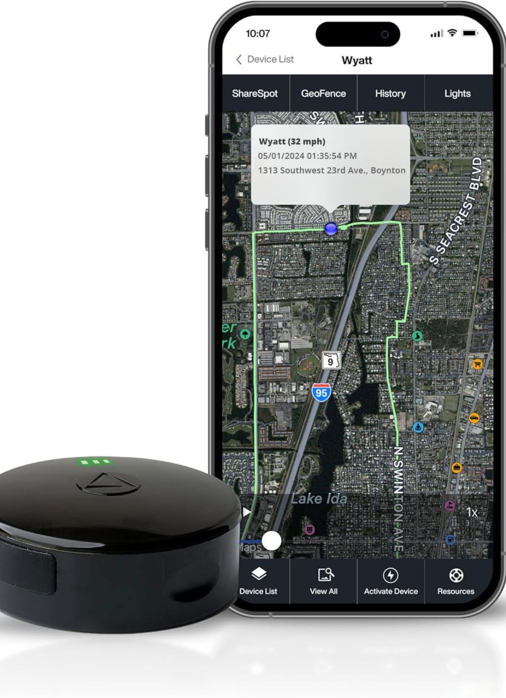 LandAirSea 54 GPS Tracker - Made in the USA from Domestic & Imported Parts. Long Battery, Magnetic, Waterproof, Global Tracking. Subscription Required