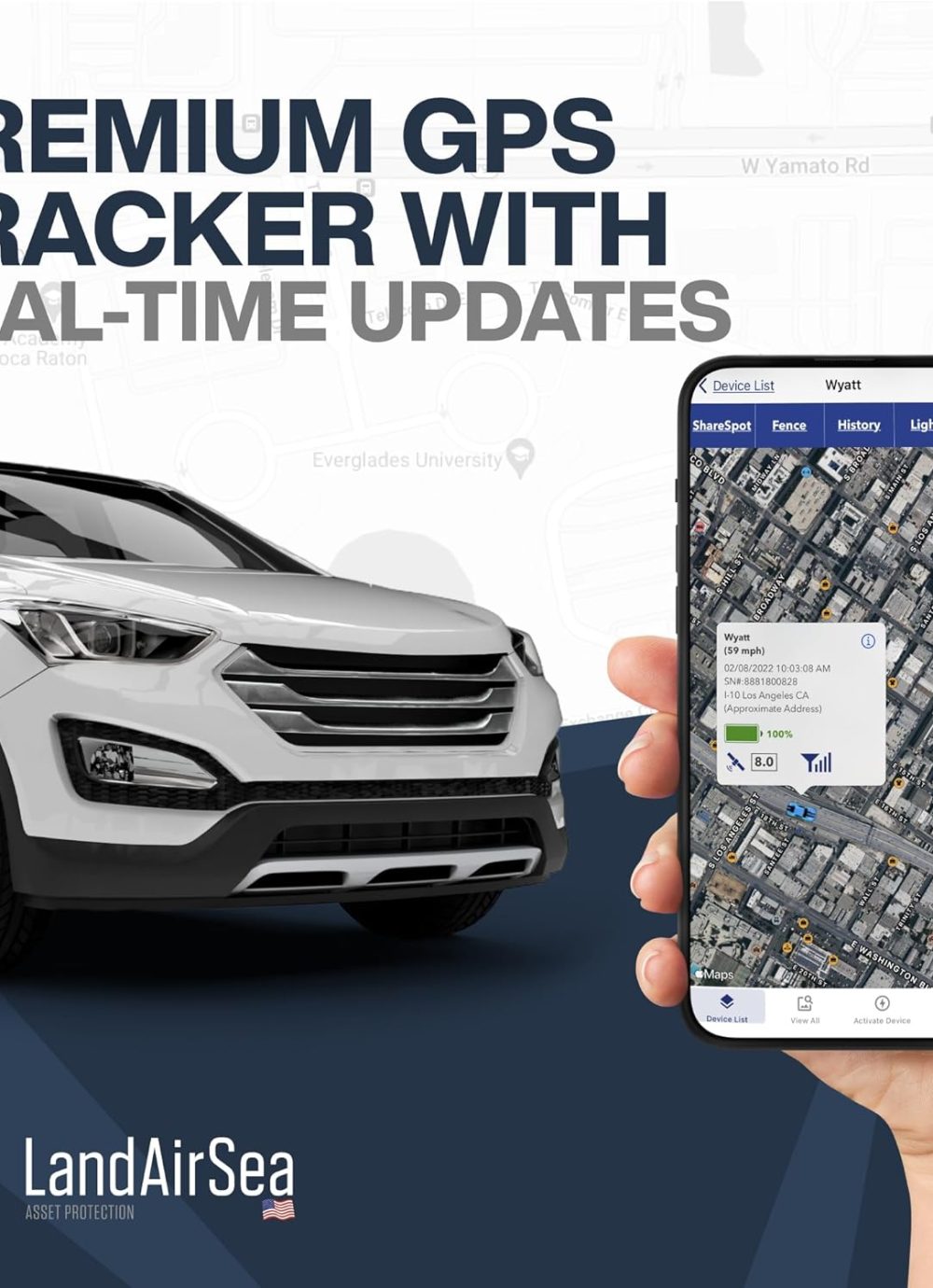 LandAirSea 54 GPS Tracker - Made in the USA from Domestic & Imported Parts. Long Battery, Magnetic, Waterproof, Global Tracking. Subscription Required - Image 2