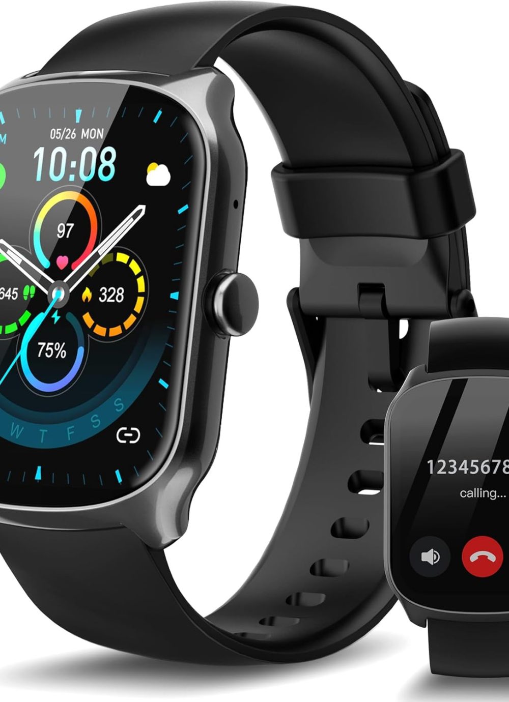 Smart Watch for Men Women, 1.95'' HD Curved Screen Smartwatch(Answer/Make Call), Fitness Tracker with 112 Sport Modes, IP68 Waterproof Fitness Watch with Heart Rate/Sleep Monitor/Pedometer/Calories