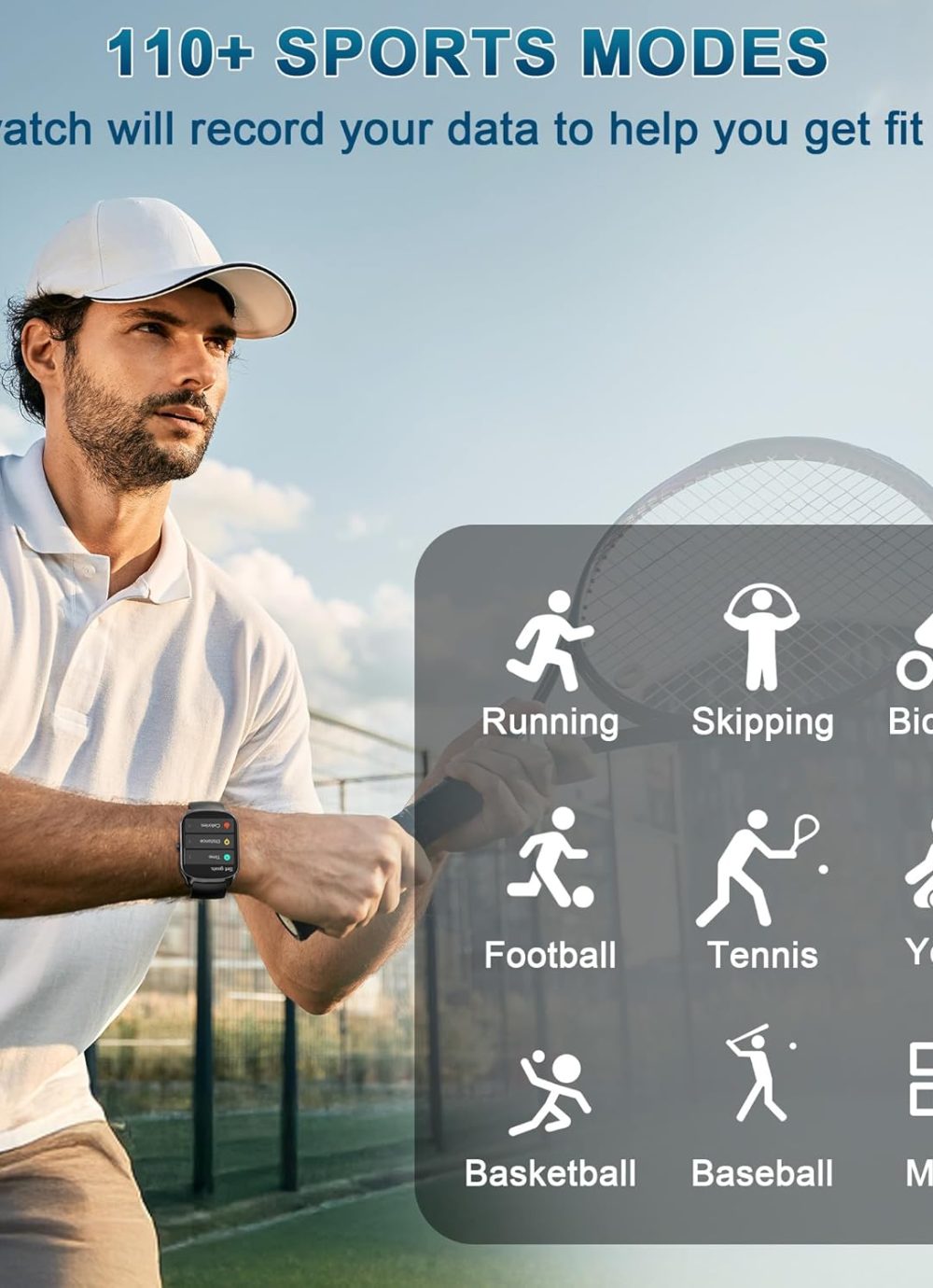 Smart Watch for Men Women, 1.95'' HD Curved Screen Smartwatch(Answer/Make Call), Fitness Tracker with 112 Sport Modes, IP68 Waterproof Fitness Watch with Heart Rate/Sleep Monitor/Pedometer/Calories - Image 3