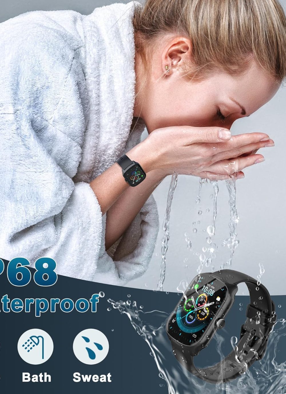 Smart Watch for Men Women, 1.95'' HD Curved Screen Smartwatch(Answer/Make Call), Fitness Tracker with 112 Sport Modes, IP68 Waterproof Fitness Watch with Heart Rate/Sleep Monitor/Pedometer/Calories - Image 7